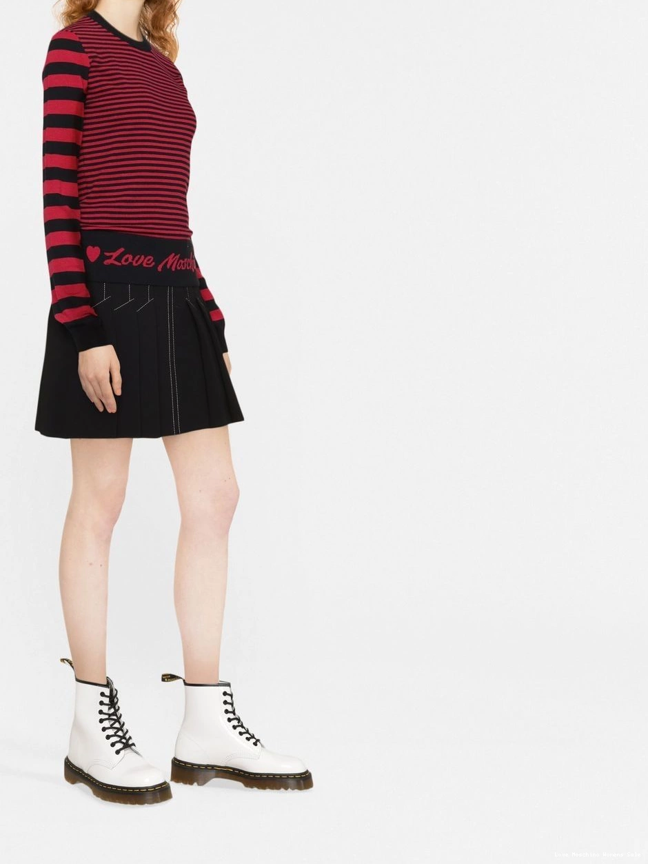 Affordable Moschino Love intarsia-logo Women striped jumper 0323